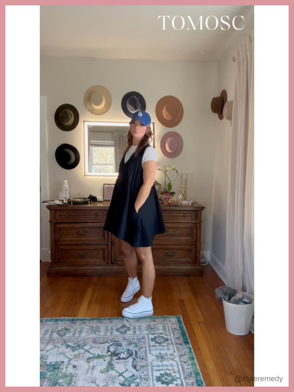 Sleeveless Mini Babydoll Dress with Pockets V-Neck Casual Sundress - Picture 5 of 5